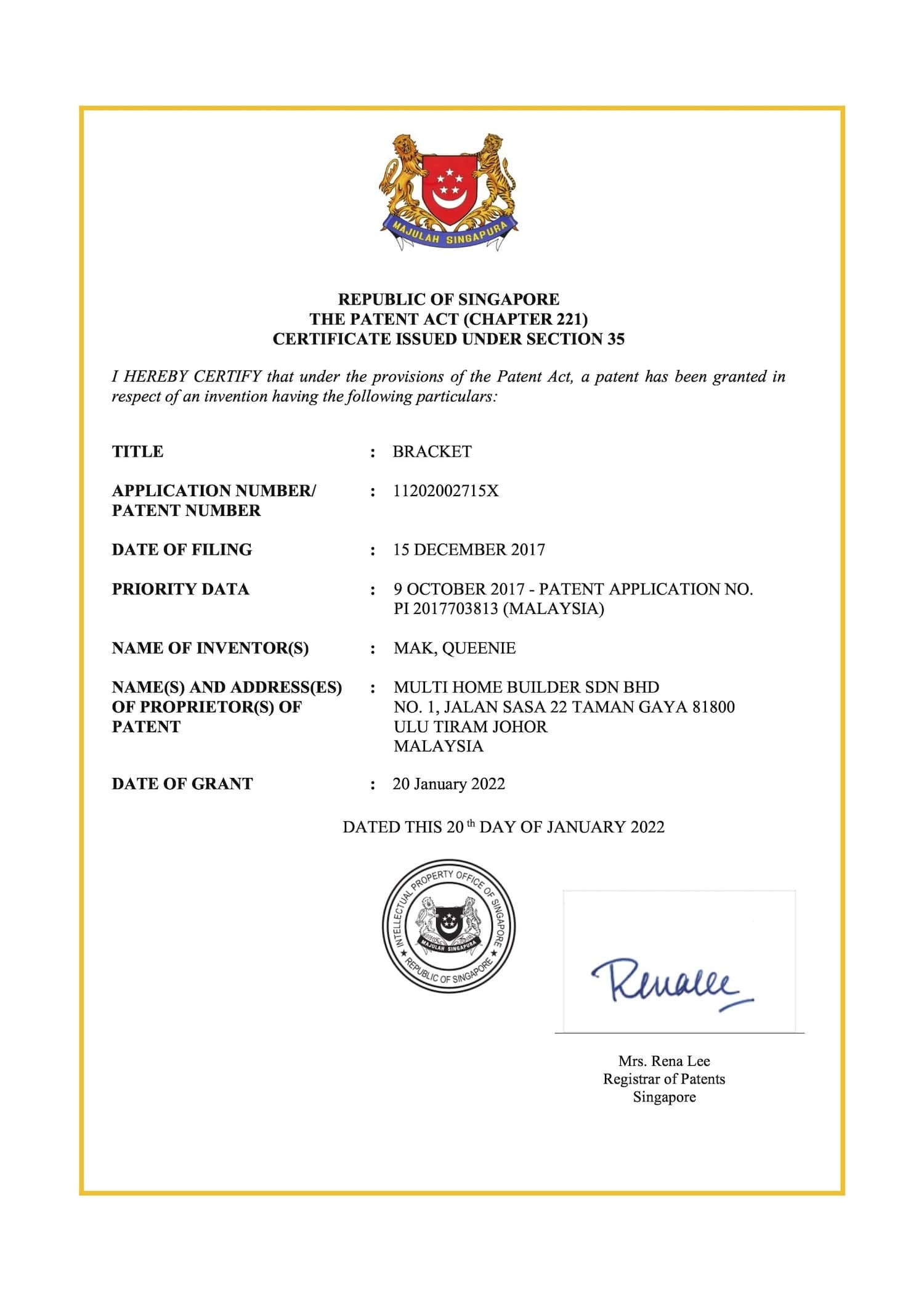 Singapore Patent Act